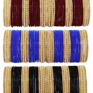 ZENEME Fashion Jewellery Traditional Gold Plated Bracelet Bangles Set for Girls and Women